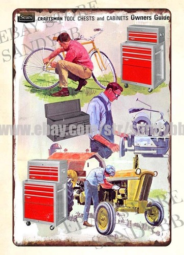 Tool Chest Cabinet - Metalowy szyld blaszany Sears Craftsman Tool