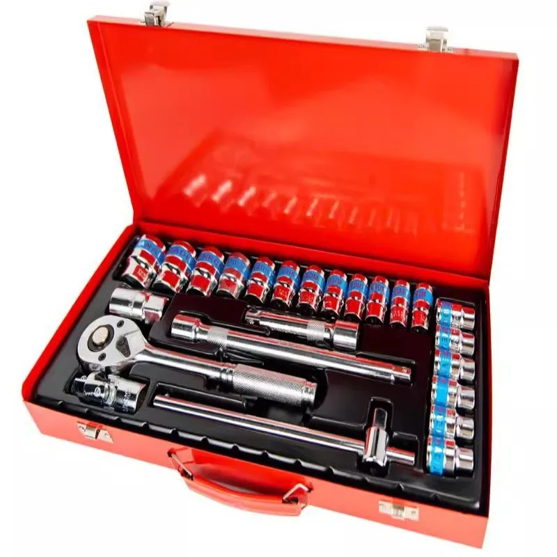 Workshop Tools Kit - Zestaw kluczy nasadowych z grzechotką, wielofunkcyjny,