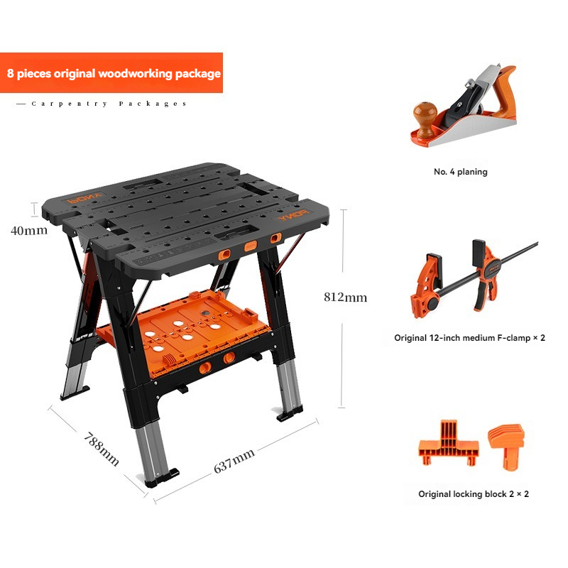 Workbench Portable Fold - Przenośny składany stół warsztatowy z zaciskami