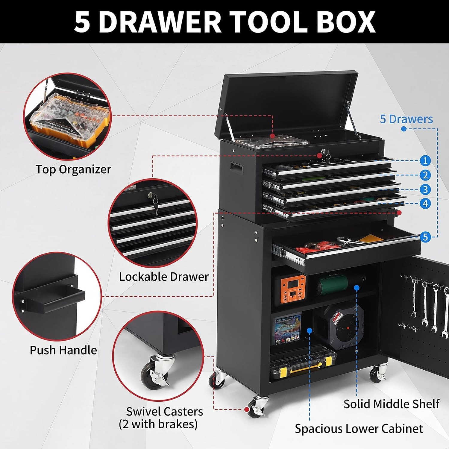 Wózek narzędziowy z 5 szuflada – Special Workshop Tools recenzja i cena
